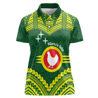 Manu'a Flag Day Women Polo Shirt Polynesian Pattern National Color Proud LT14 Female Green - Polynesian Pride