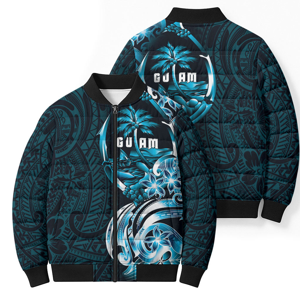 Asut Guam Chamorro Bomber Puffer Jacket Guahan Seal Tattoo LT14 - Polynesian Pride