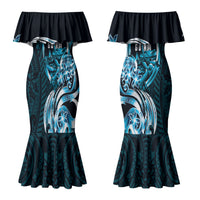 Asut Guam Chamorro Couples Matching Mermaid Dress and Hawaiian Shirt Guahan Seal Tattoo LT14 - Polynesian Pride