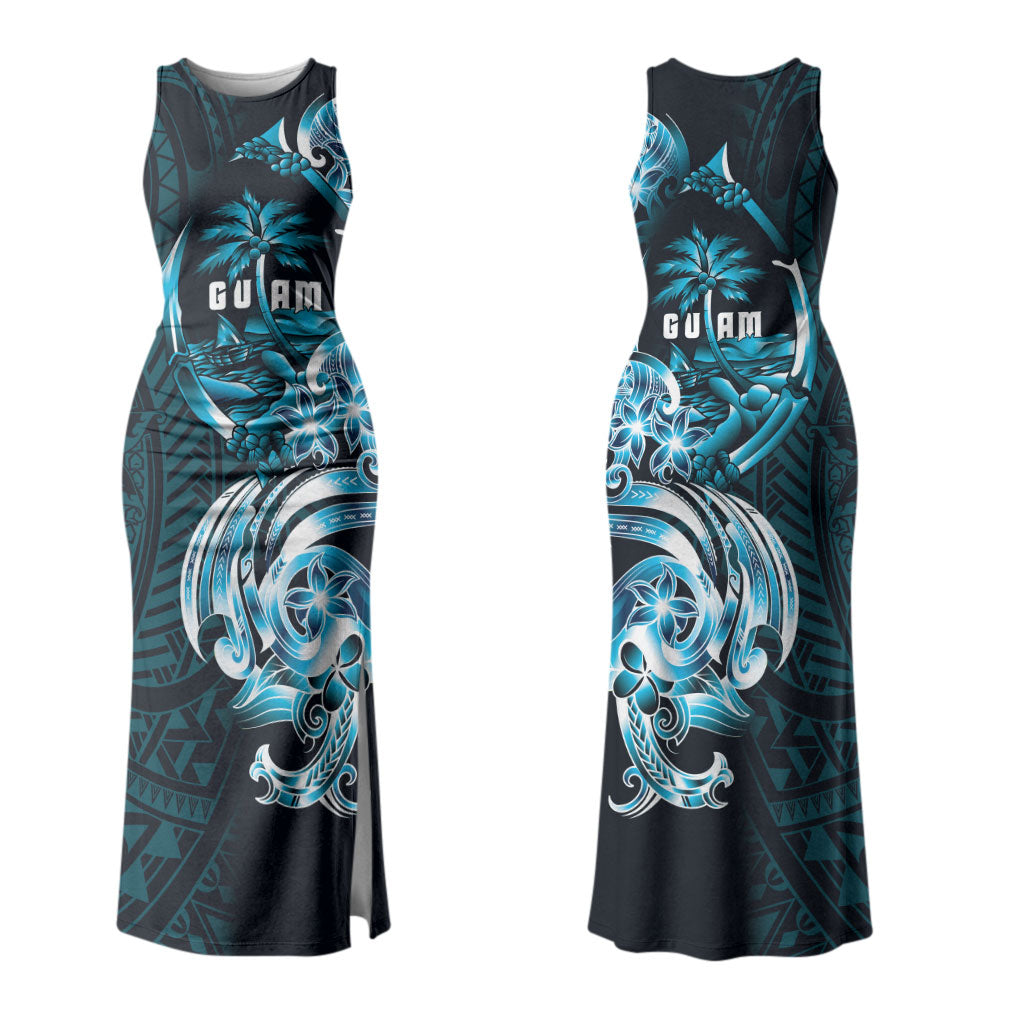 Asut Guam Chamorro Couples Matching Tank Maxi Dress and Hawaiian Shirt Guahan Seal Tattoo LT14 - Polynesian Pride