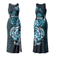 Asut Guam Chamorro Couples Matching Tank Maxi Dress and Long Sleeve Button Shirt Guahan Seal Tattoo LT14 - Polynesian Pride