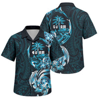 Asut Guam Chamorro Family Matching Mermaid Dress and Hawaiian Shirt Guahan Seal Tattoo LT14 Son's Shirt Blue - Polynesian Pride