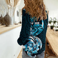 Asut Guam Chamorro Women Casual Shirt Guahan Seal Tattoo LT14 - Polynesian Pride