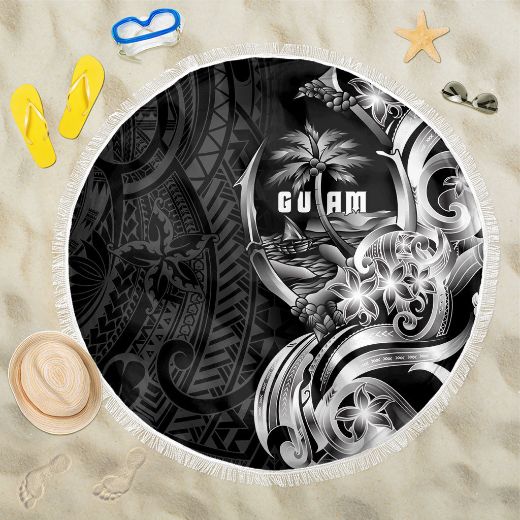 Attelong Guam Chamorro Beach Blanket Guahan Seal Tattoo LT14 One Size 150cm Black - Polynesian Pride
