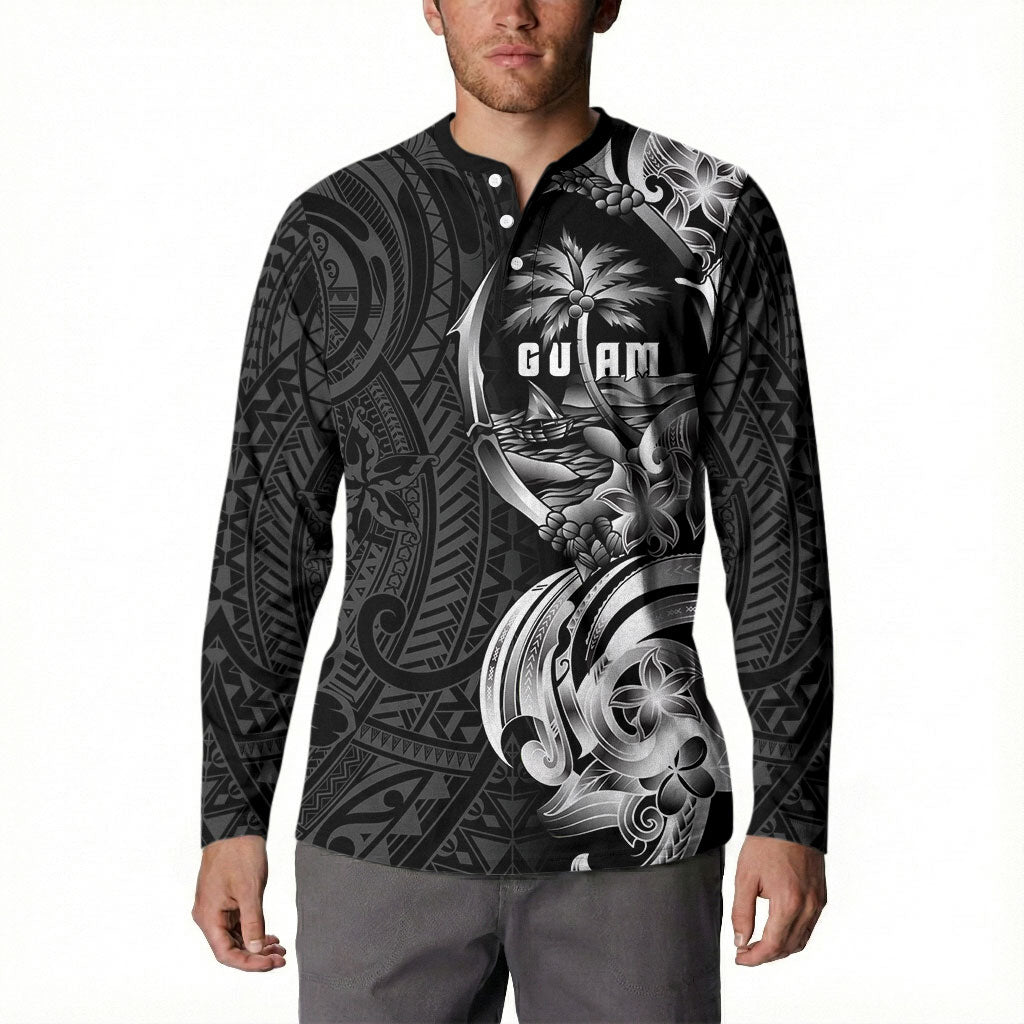 Attelong Guam Chamorro Button Sweatshirt Guahan Seal Tattoo LT14 - Polynesian Pride
