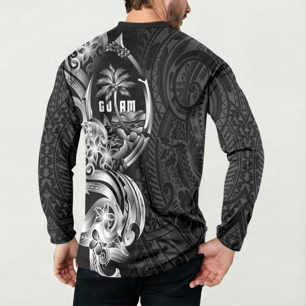 Attelong Guam Chamorro Button Sweatshirt Guahan Seal Tattoo LT14 - Polynesian Pride