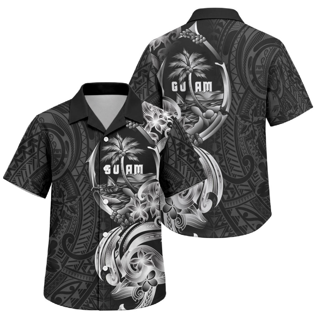 Attelong Guam Chamorro Family Matching Puletasi and Hawaiian Shirt Guahan Seal Tattoo LT14 Son's Shirt Black - Polynesian Pride