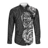 Attelong Guam Chamorro Long Sleeve Button Shirt Guahan Seal Tattoo LT14 Unisex Black - Polynesian Pride