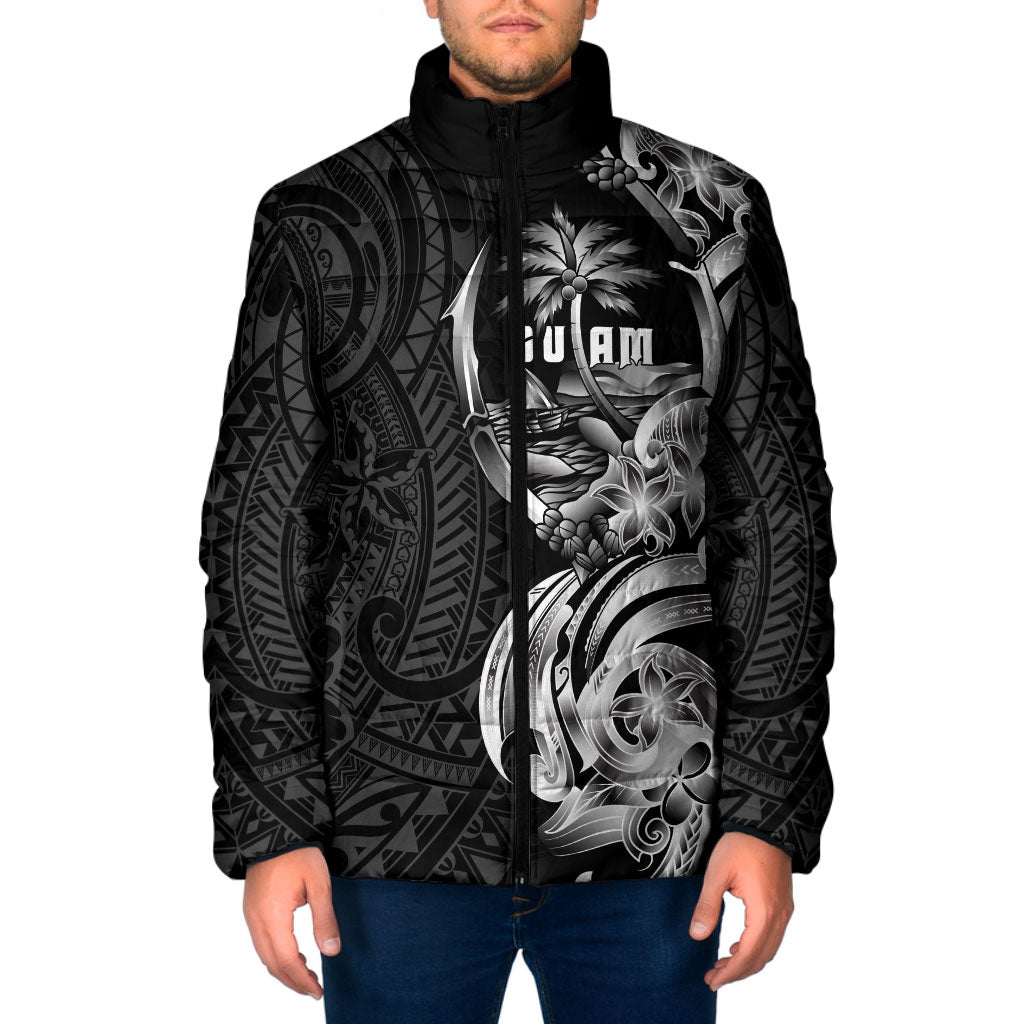 Attelong Guam Chamorro Padded Jacket Guahan Seal Tattoo LT14 Men Black - Polynesian Pride