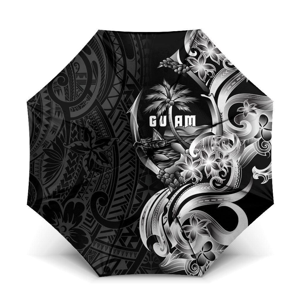 Attelong Guam Chamorro Umbrella Guahan Seal Tattoo LT14 One Size Folded 11.42 inch Opened Diameter 37.4 inch Black - Polynesian Pride