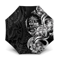 Attelong Guam Chamorro Umbrella Guahan Seal Tattoo LT14 One Size Folded 11.42 inch Opened Diameter 37.4 inch Black - Polynesian Pride