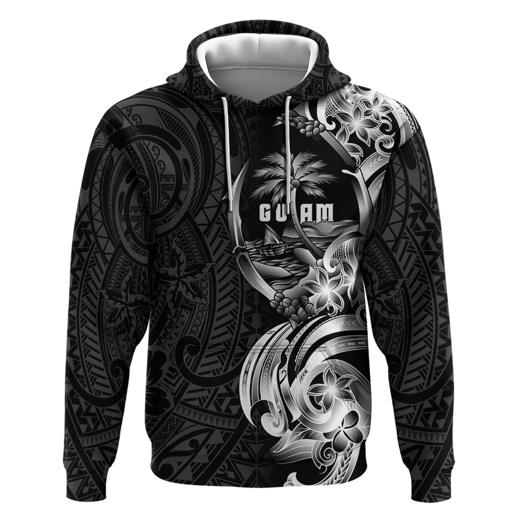 Attelong Guam Chamorro Zip Hoodie Guahan Seal Tattoo LT14 Pullover Hoodie Black - Polynesian Pride
