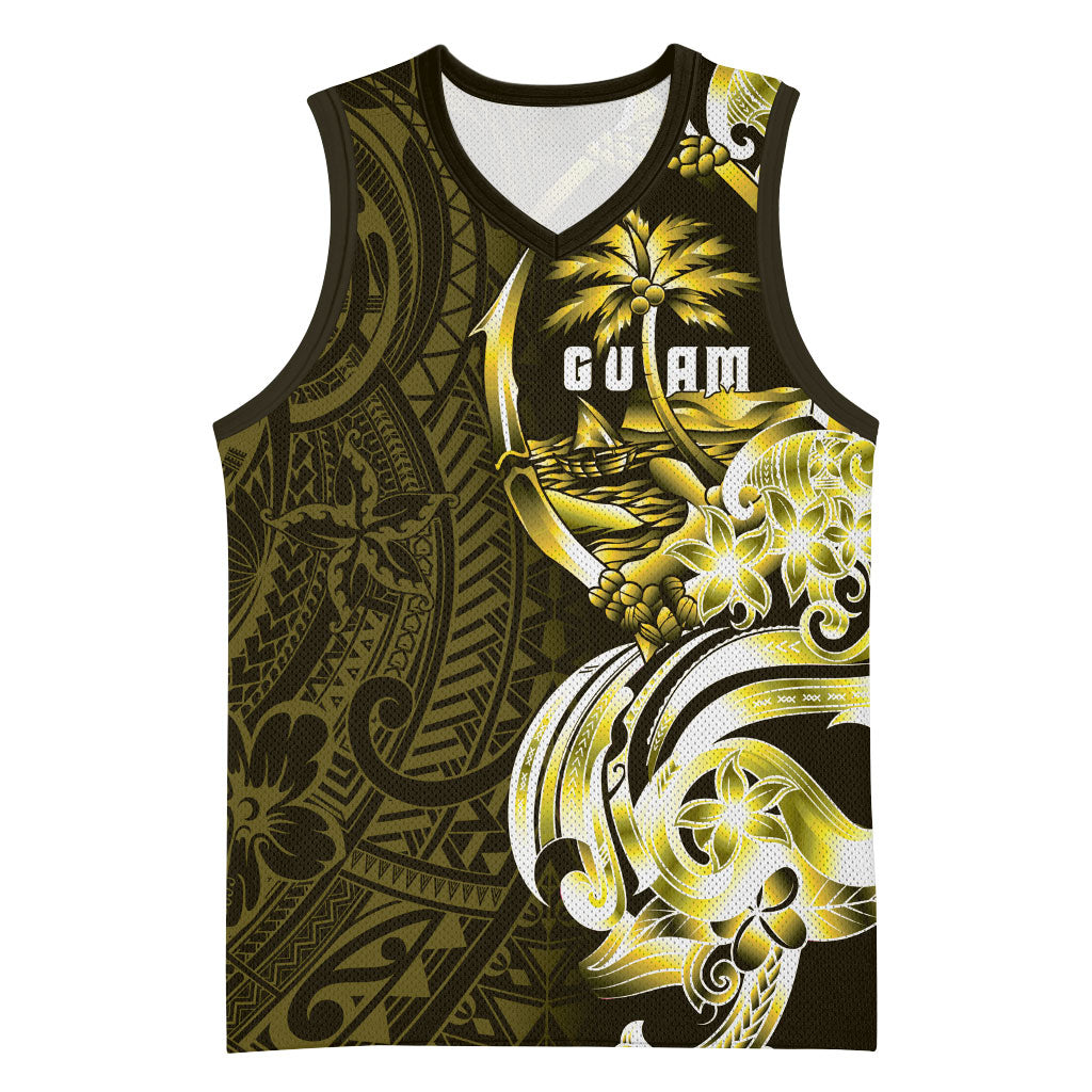 Amariyu Guam Chamorro Basketball Jersey Guahan Seal Tattoo LT14 Unisex Yellow - Polynesian Pride