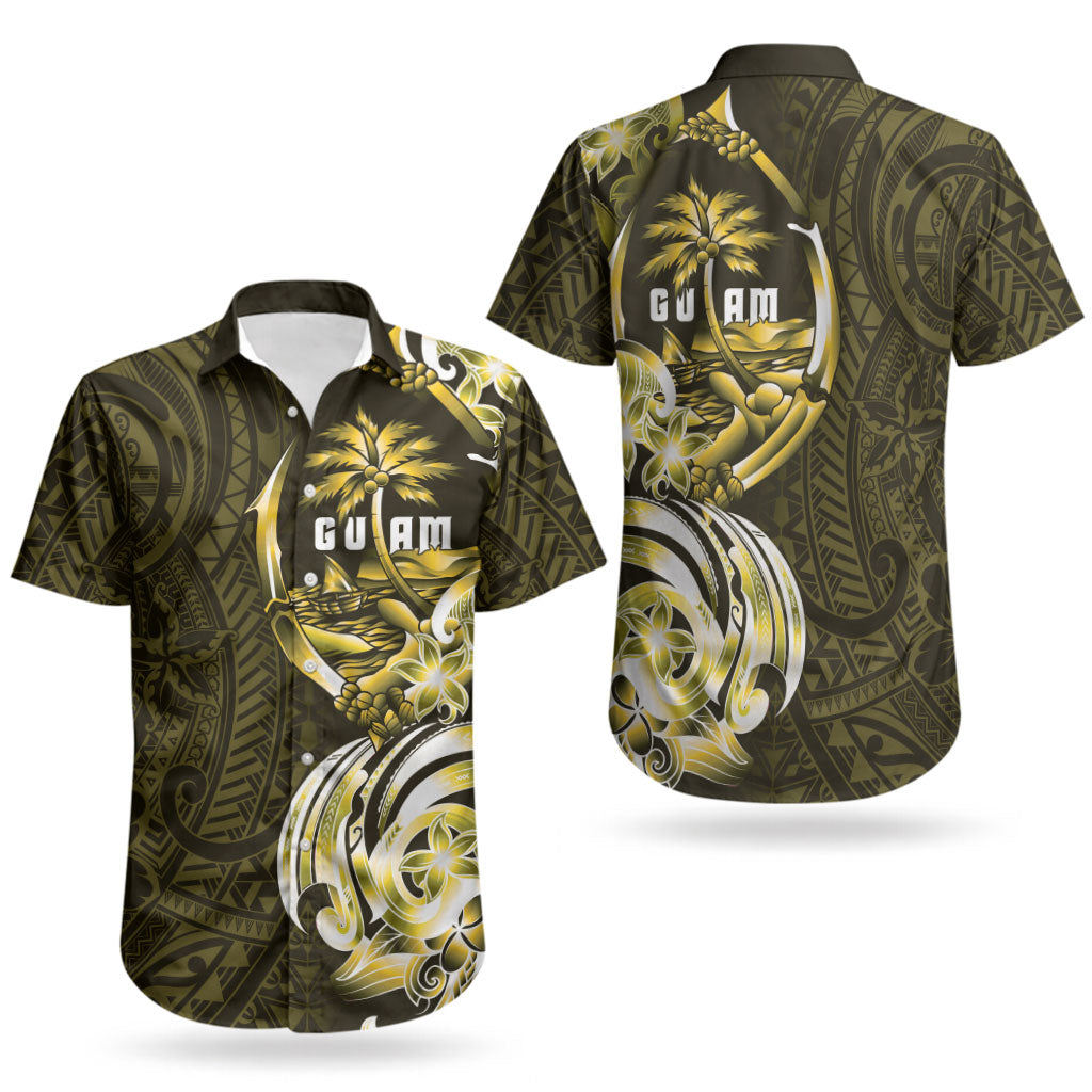 Amariyu Guam Chamorro Couples Matching Long Sleeve Bodycon Dress and Hawaiian Shirt Guahan Seal Tattoo LT14 - Polynesian Pride