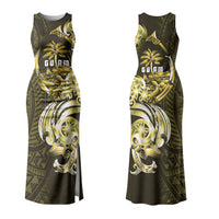 Amariyu Guam Chamorro Couples Matching Tank Maxi Dress and Long Sleeve Button Shirt Guahan Seal Tattoo LT14 - Polynesian Pride