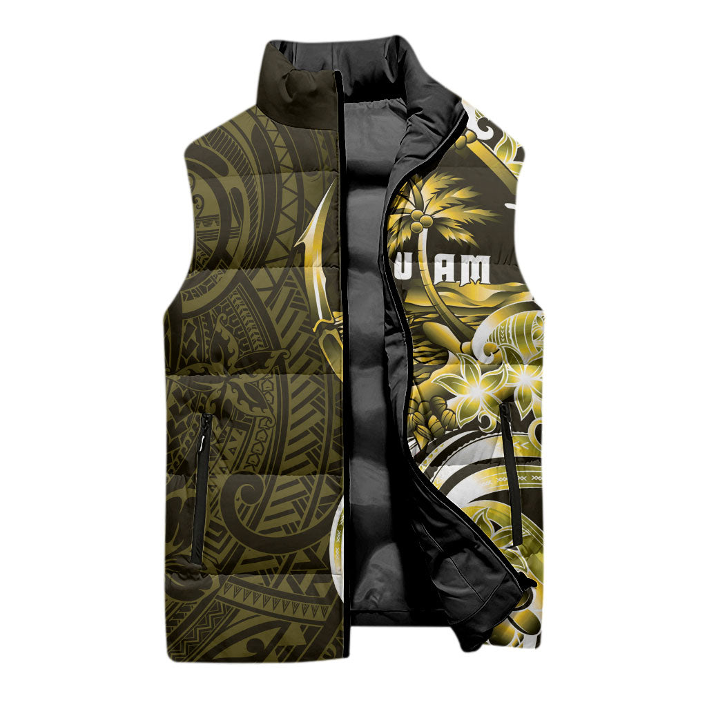 Amariyu Guam Chamorro Sleeveless Puffer Jacket Guahan Seal Tattoo LT14 - Polynesian Pride