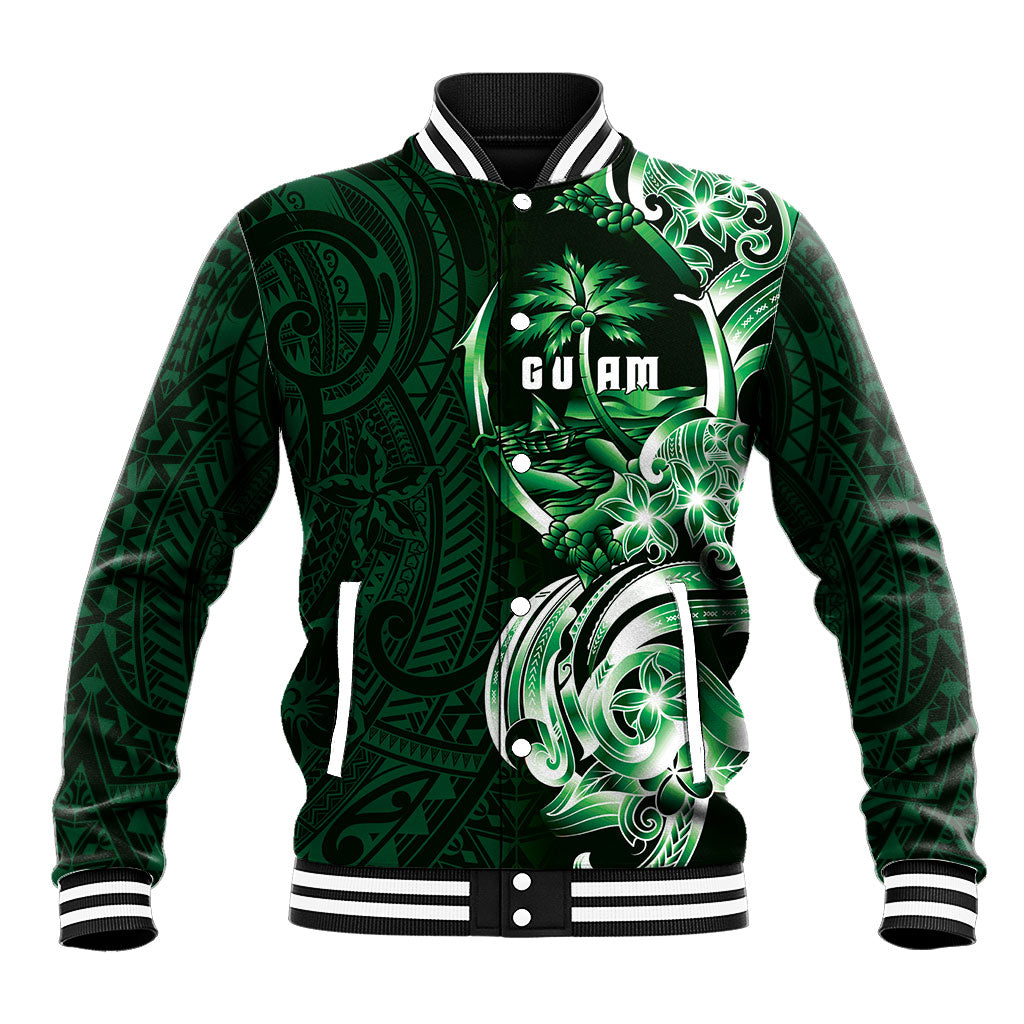 Betde Guam Chamorro Baseball Jacket Guahan Seal Tattoo LT14 Unisex Green - Polynesian Pride