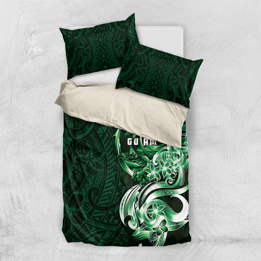 Betde Guam Chamorro Bedding Set Guahan Seal Tattoo LT14 US Twin 172cm x 218cm Green - Polynesian Pride