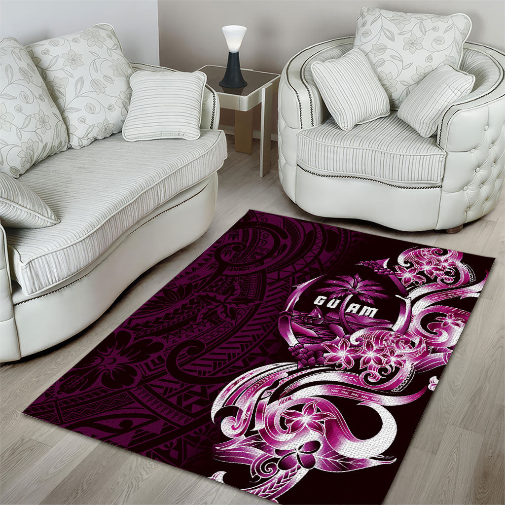 Kulot Di Rosa Guam Chamorro Area Rug Guahan Seal Tattoo LT14 - Polynesian Pride