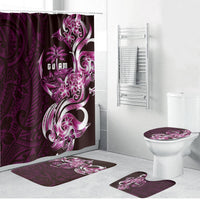 Kulot Di Rosa Guam Chamorro Bathroom Set Guahan Seal Tattoo LT14 Bathroom Set (4 pcs) Pink - Polynesian Pride