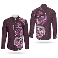 Kulot Di Rosa Guam Chamorro Couples Matching Summer Maxi Dress and Long Sleeve Button Shirt Guahan Seal Tattoo LT14 - Polynesian Pride