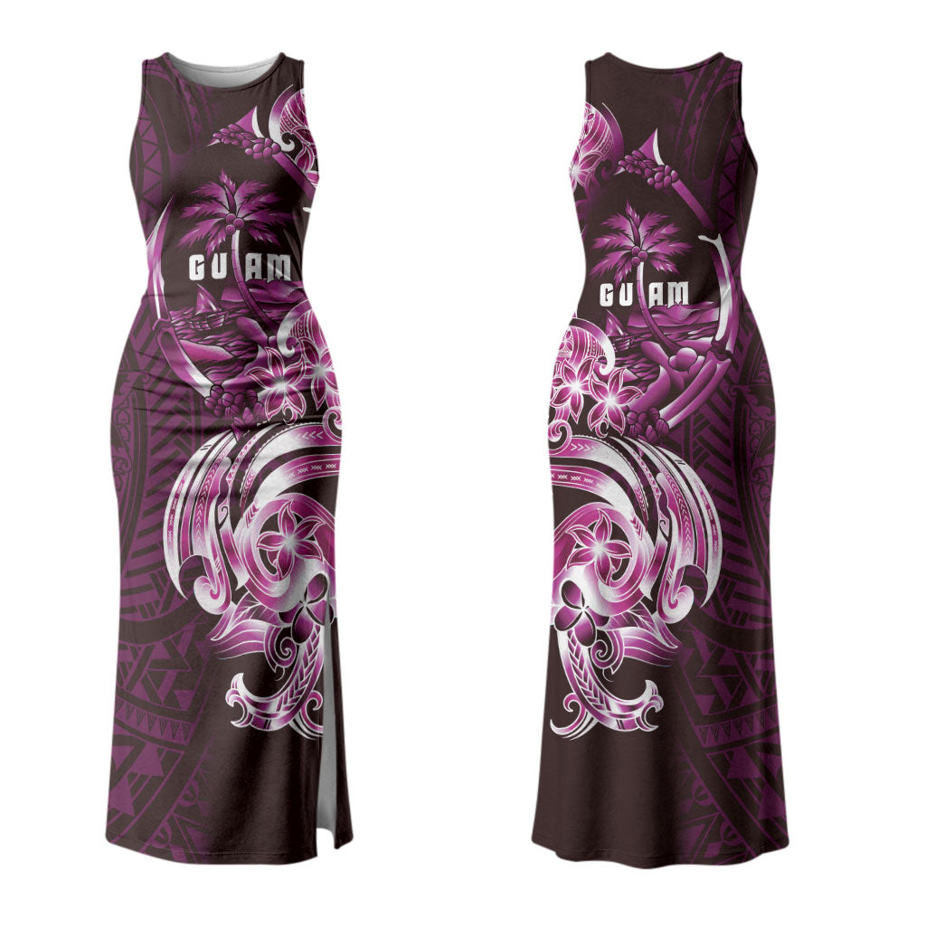 Kulot Di Rosa Guam Chamorro Couples Matching Tank Maxi Dress and Hawaiian Shirt Guahan Seal Tattoo LT14 - Polynesian Pride