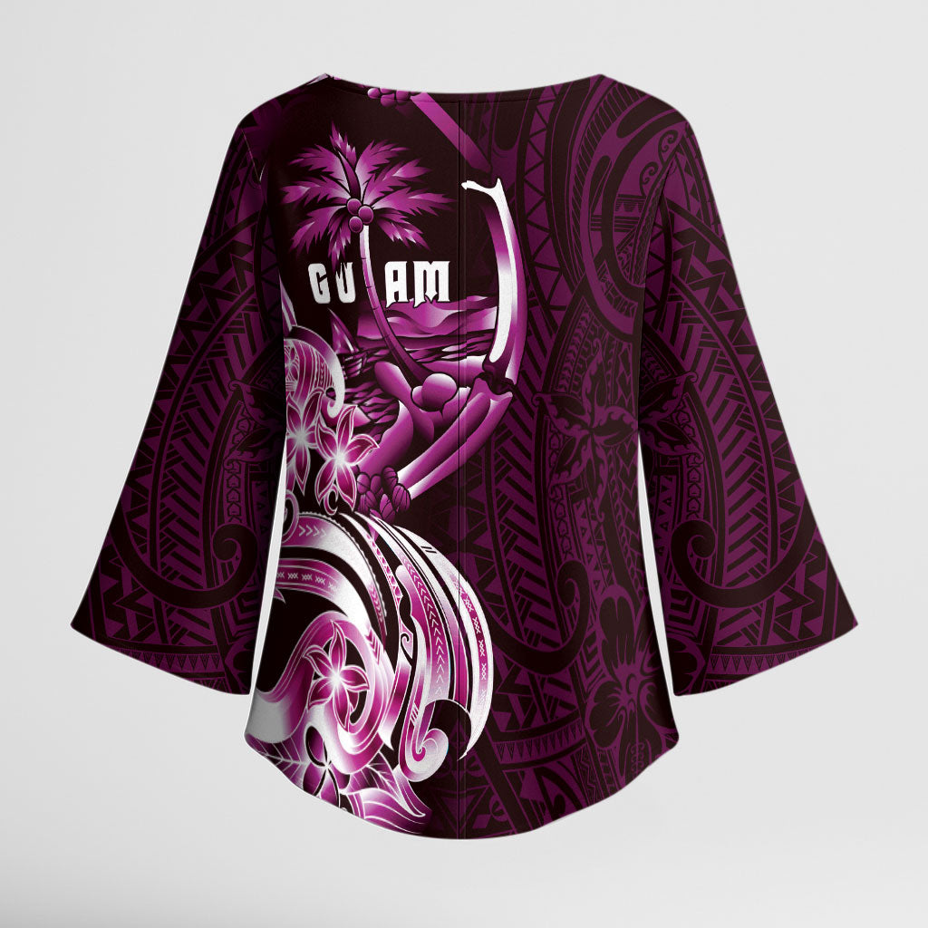 Kulot Di Rosa Guam Chamorro Kimono Sleeve Blouse Guahan Seal Tattoo LT14 - Polynesian Pride
