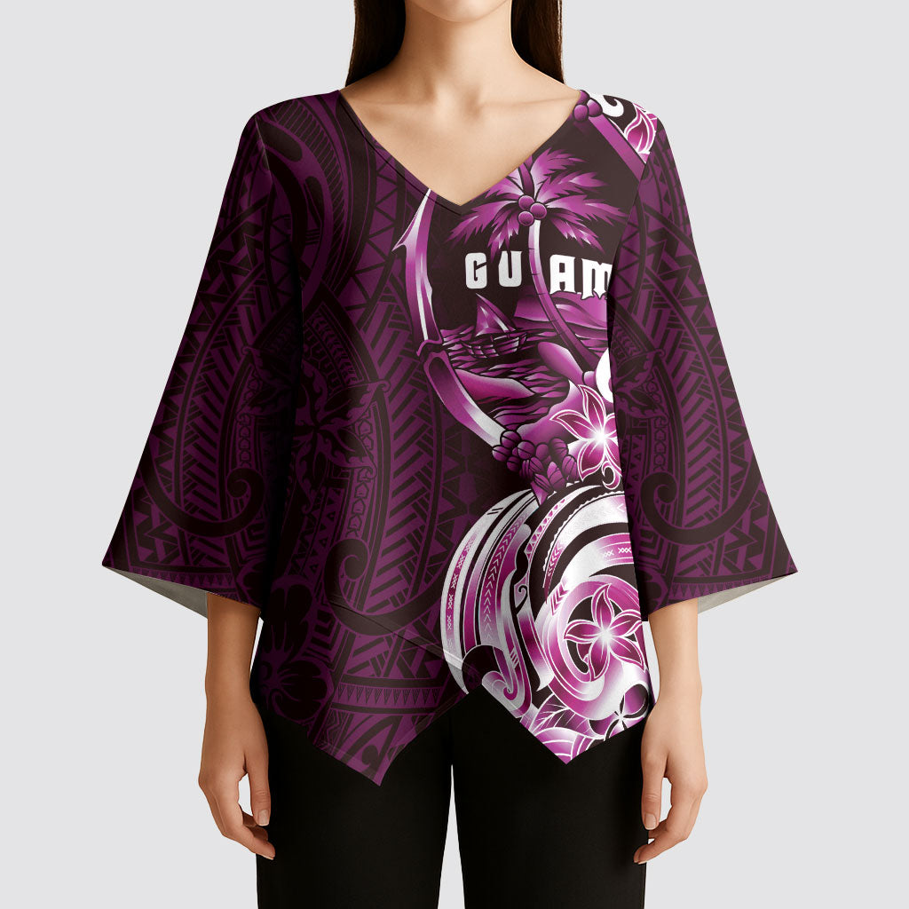 Kulot Di Rosa Guam Chamorro Kimono Sleeve Blouse Guahan Seal Tattoo LT14 - Polynesian Pride