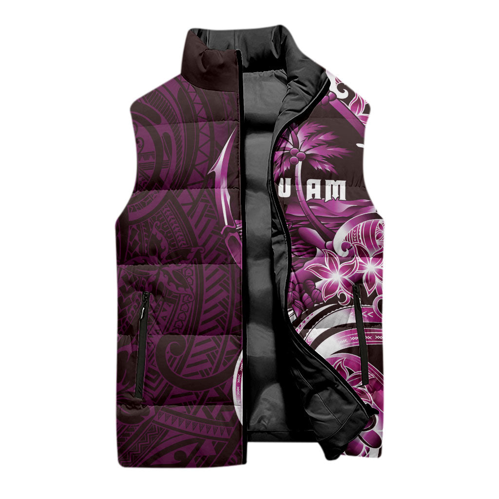 Kulot Di Rosa Guam Chamorro Sleeveless Puffer Jacket Guahan Seal Tattoo LT14 - Polynesian Pride