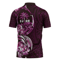 Kulot Di Rosa Guam Chamorro Zipper Polo Shirt Guahan Seal Tattoo LT14 - Polynesian Pride