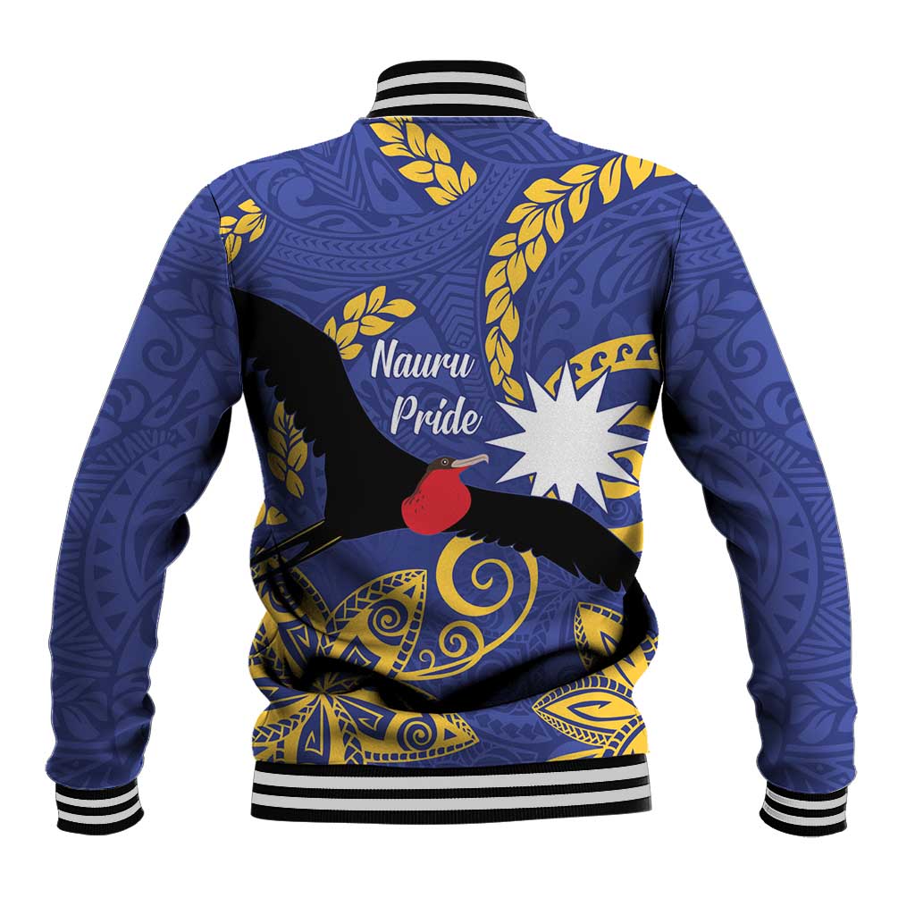 Nauru Angam Day Baseball Jacket Naoero Frigate Bird Polynesian Pattern LT14 - Polynesian Pride
