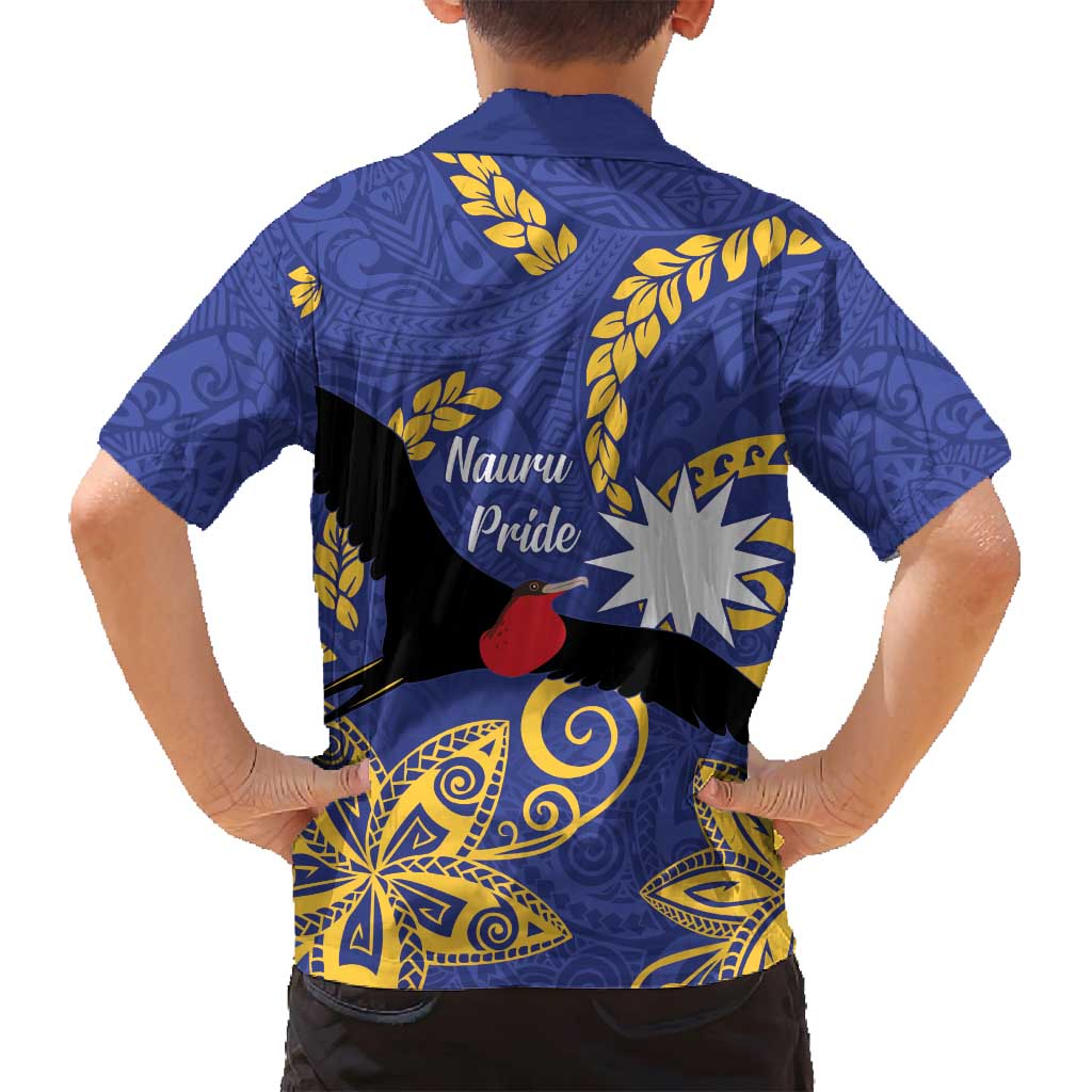 Nauru Angam Day Family Matching Summer Maxi Dress and Hawaiian Shirt Naoero Frigate Bird Polynesian Pattern LT14 - Polynesian Pride