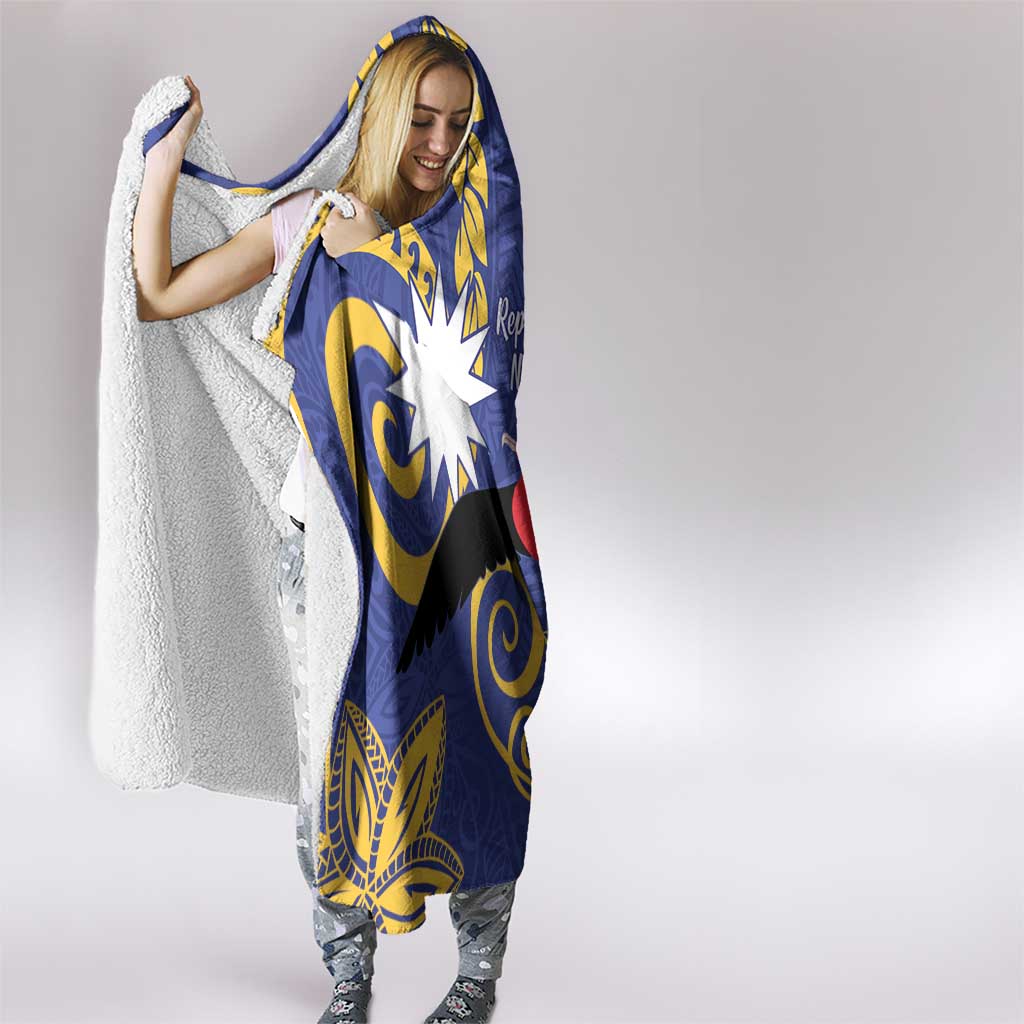 Nauru Angam Day Hooded Blanket Naoero Frigate Bird Polynesian Pattern LT14 - Polynesian Pride