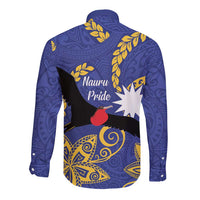 Nauru Angam Day Long Sleeve Button Shirt Naoero Frigate Bird Polynesian Pattern LT14 - Polynesian Pride