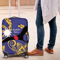 Nauru Angam Day Luggage Cover Naoero Frigate Bird Polynesian Pattern LT14 Blue - Polynesian Pride