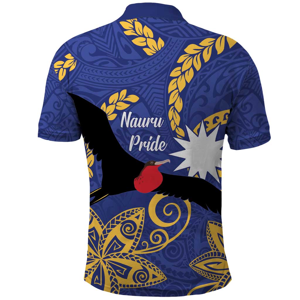 Nauru Angam Day Polo Shirt Naoero Frigate Bird Polynesian Pattern