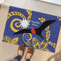 Nauru Angam Day Rubber Doormat Naoero Frigate Bird Polynesian Pattern LT14 - Polynesian Pride