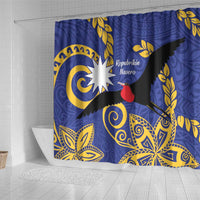 Nauru Angam Day Shower Curtain Naoero Frigate Bird Polynesian Pattern LT14 - Polynesian Pride