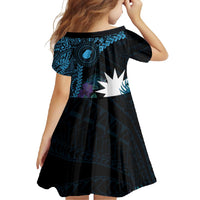 Blue Nauru Family Matching Tank Maxi Dress and Hawaiian Shirt Naoero Map With Polynesian Tropical Flowers LT14 - Polynesian Pride