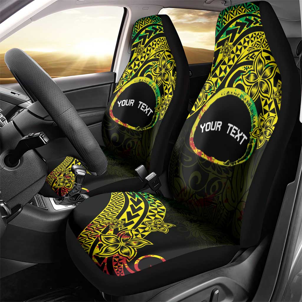 Personalised Nukuoro Atoll Car Seat Cover Polynesian Tattoo Curves Reggae Version LT14 - Polynesian Pride