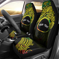 Personalised Nukuoro Atoll Car Seat Cover Polynesian Tattoo Curves Reggae Version LT14 - Polynesian Pride
