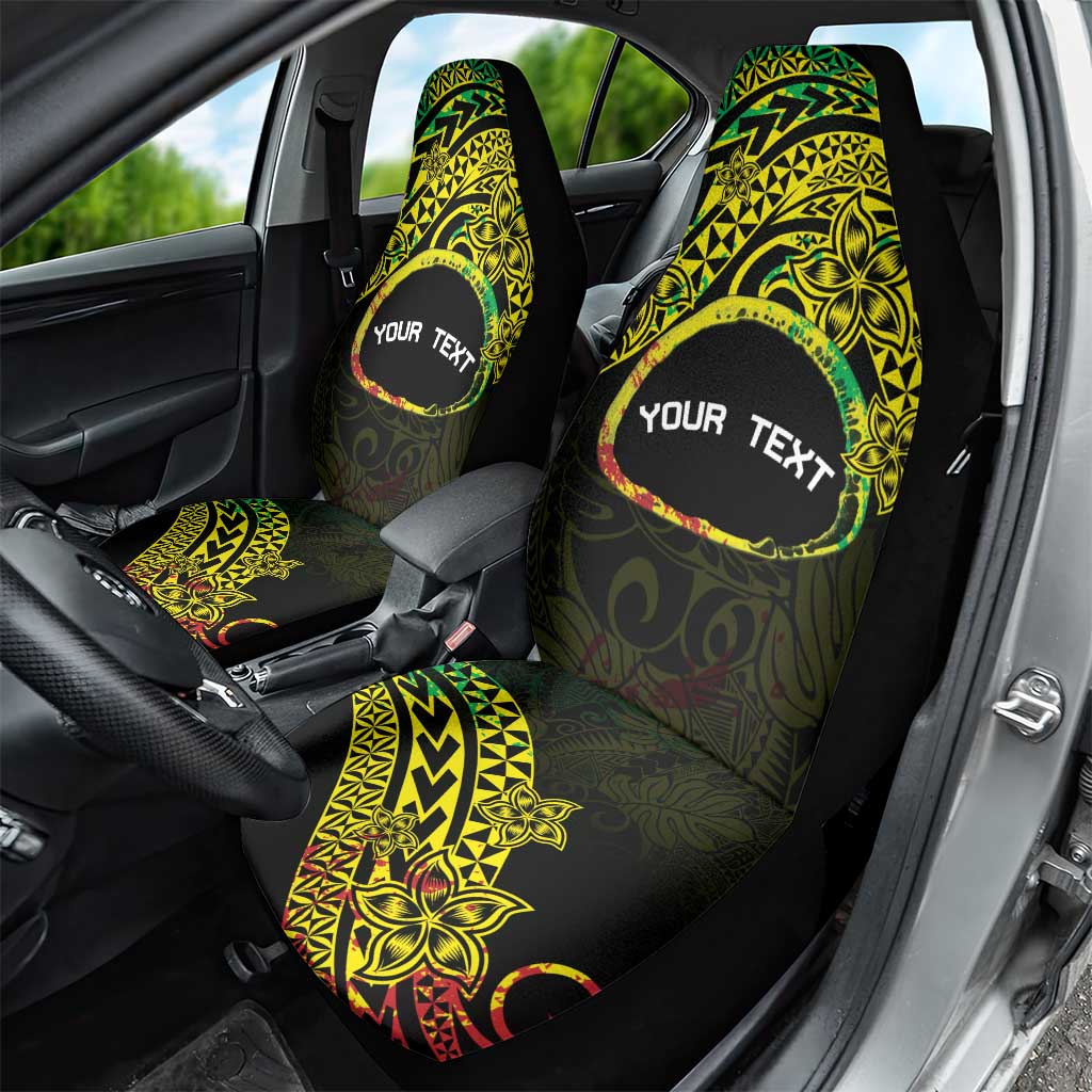 Personalised Nukuoro Atoll Car Seat Cover Polynesian Tattoo Curves Reggae Version LT14 - Polynesian Pride