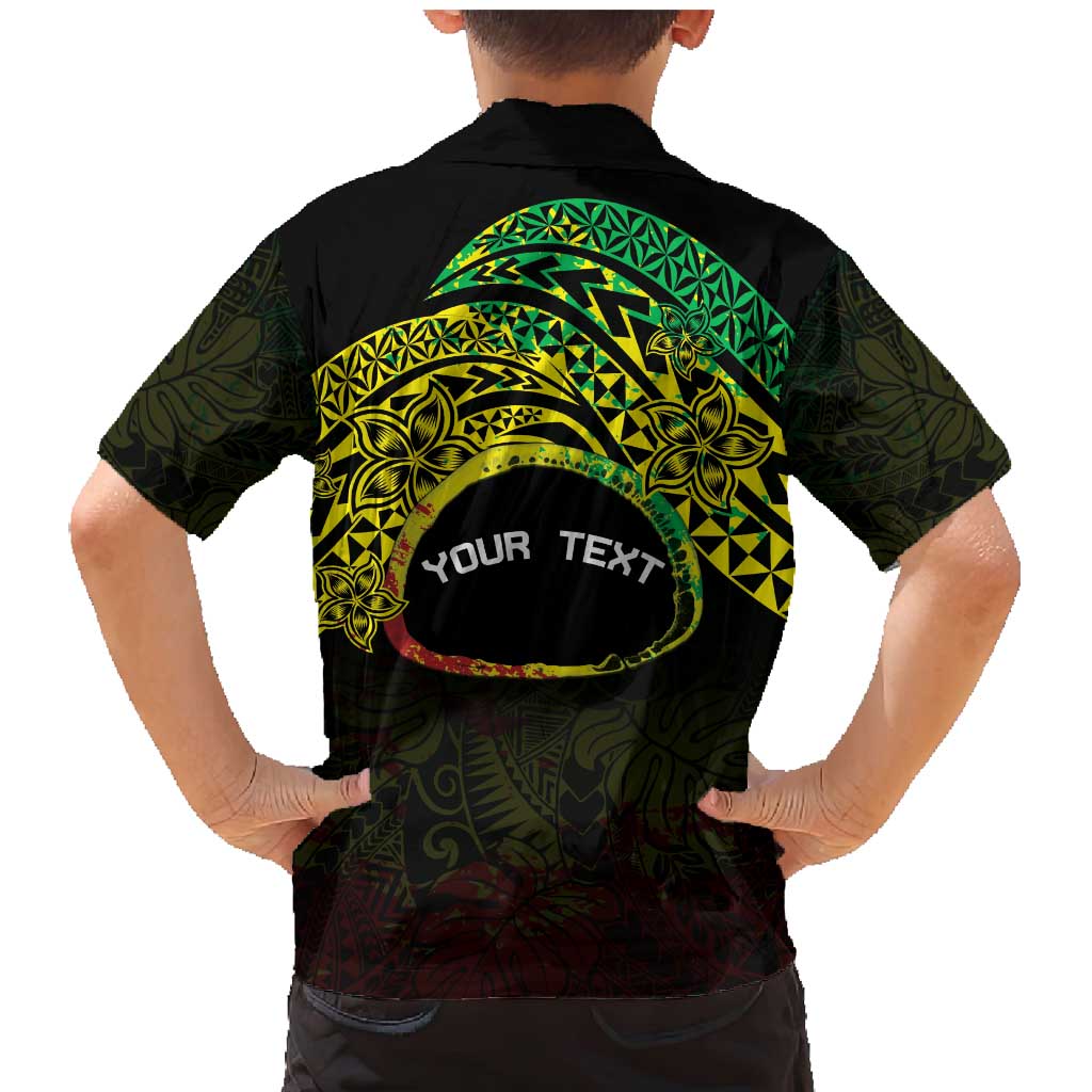 Personalised Nukuoro Atoll Family Matching Mermaid Dress and Hawaiian Shirt Polynesian Tattoo Curves Reggae Version LT14 - Polynesian Pride