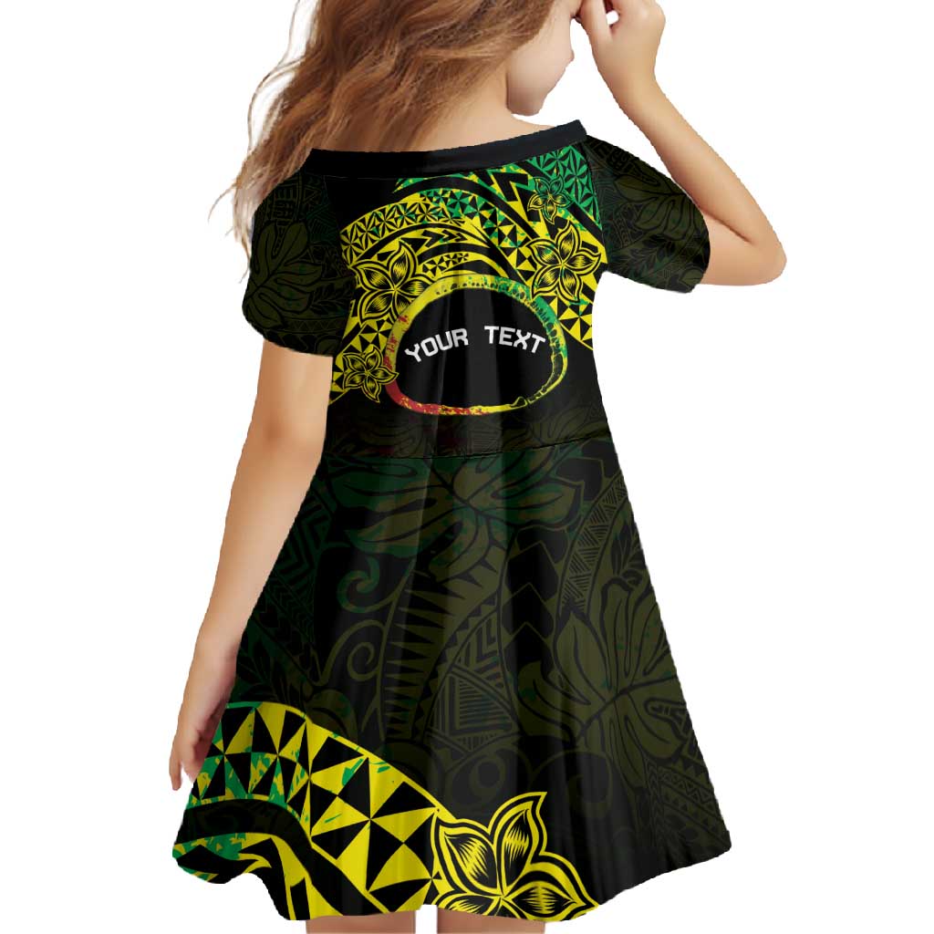Personalised Nukuoro Atoll Family Matching Summer Maxi Dress and Hawaiian Shirt Polynesian Tattoo Curves Reggae Version LT14 - Polynesian Pride