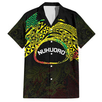 Personalised Nukuoro Atoll Family Matching Summer Maxi Dress and Hawaiian Shirt Polynesian Tattoo Curves Reggae Version LT14 Dad's Shirt - Short Sleeve Reggae - Polynesian Pride