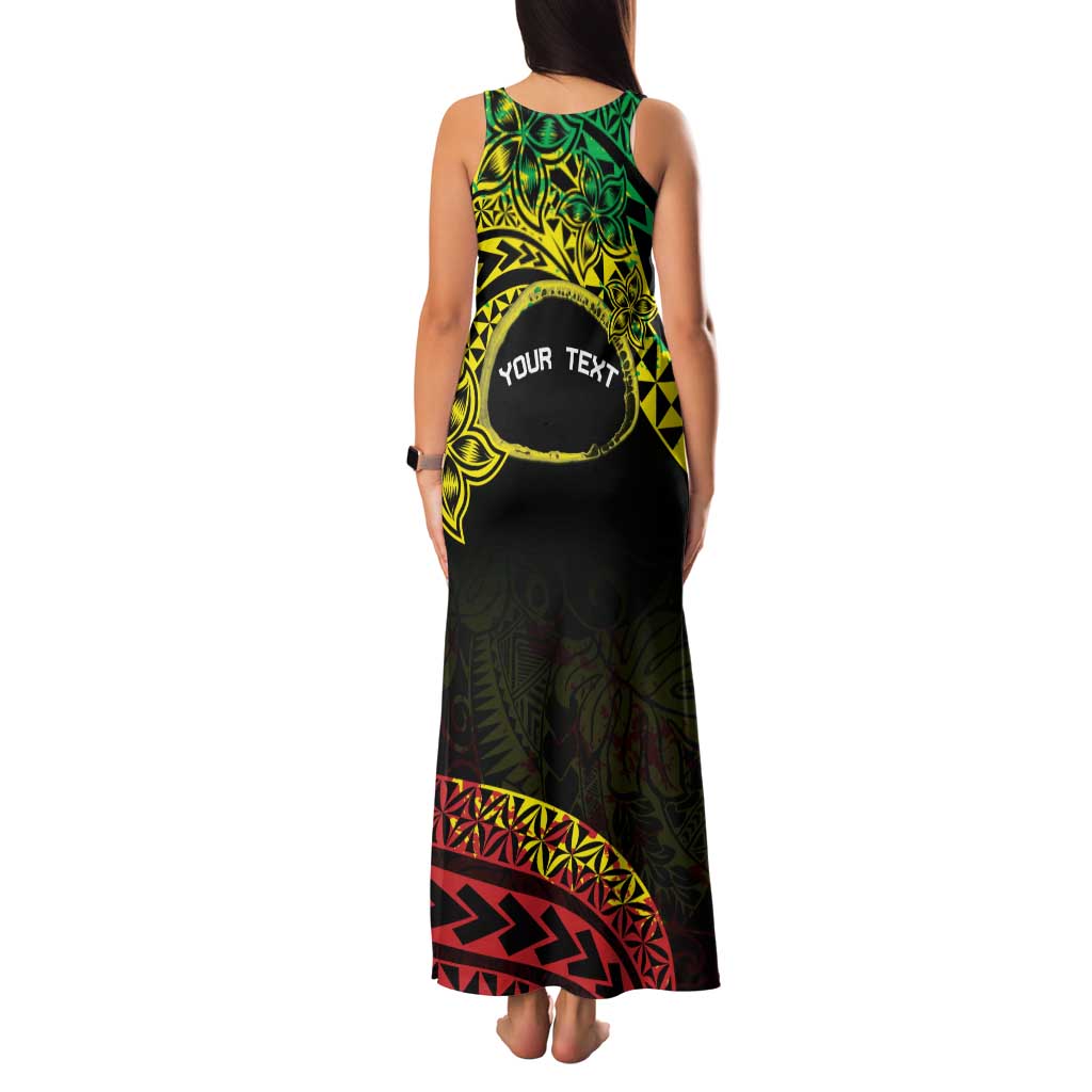Personalised Nukuoro Atoll Family Matching Tank Maxi Dress and Hawaiian Shirt Polynesian Tattoo Curves Reggae Version LT14 - Polynesian Pride