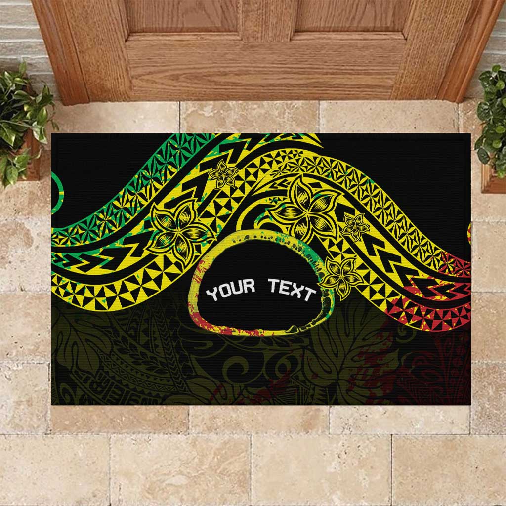 Personalised Nukuoro Atoll Rubber Doormat Polynesian Tattoo Curves Reggae Version LT14 Reggae - Polynesian Pride
