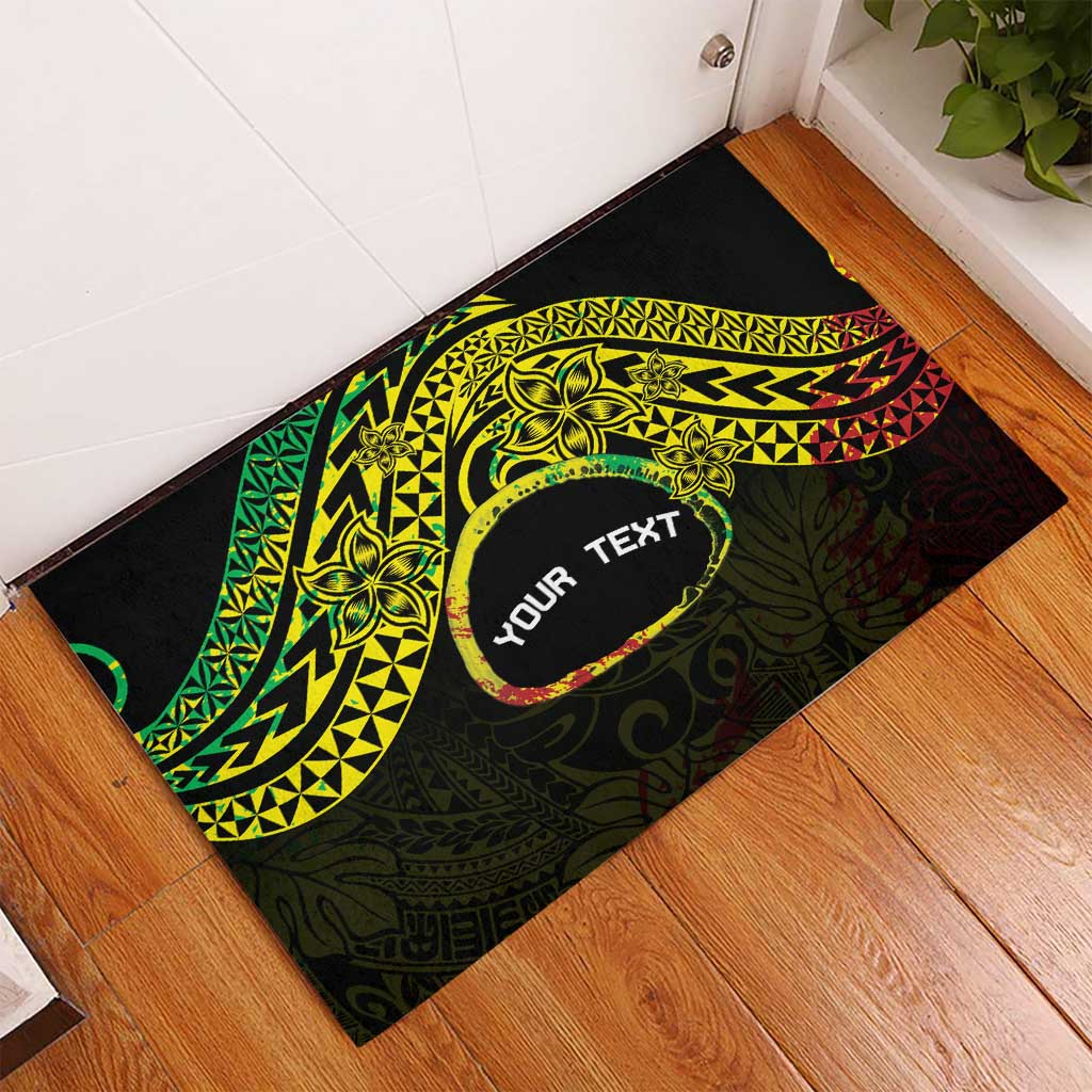Personalised Nukuoro Atoll Rubber Doormat Polynesian Tattoo Curves Reggae Version LT14 - Polynesian Pride