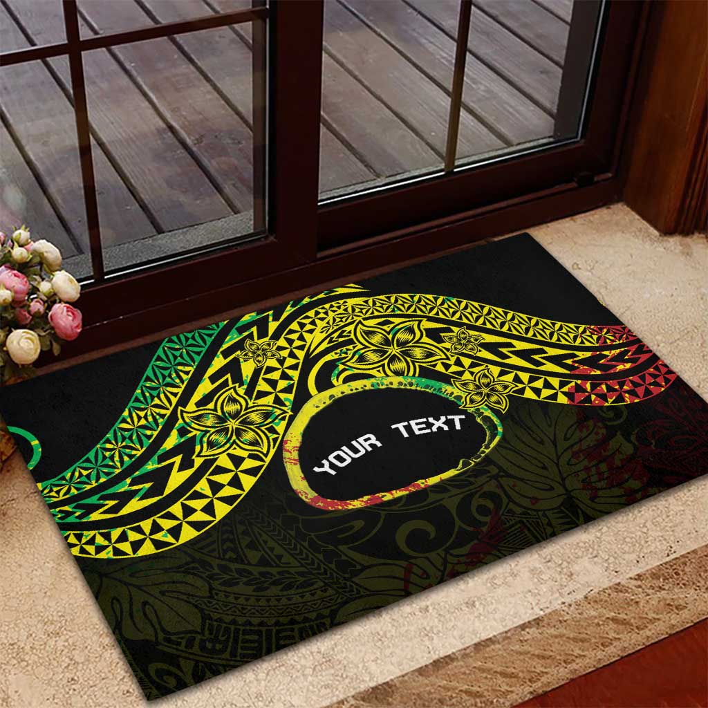 Personalised Nukuoro Atoll Rubber Doormat Polynesian Tattoo Curves Reggae Version LT14 - Polynesian Pride