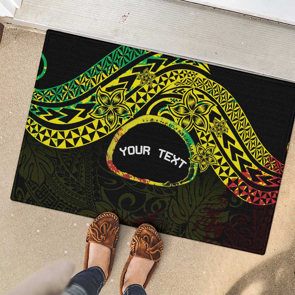 Personalised Nukuoro Atoll Rubber Doormat Polynesian Tattoo Curves Reggae Version LT14 - Polynesian Pride